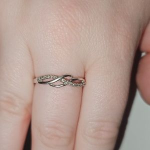 Sterling Silver and Diamond Ring